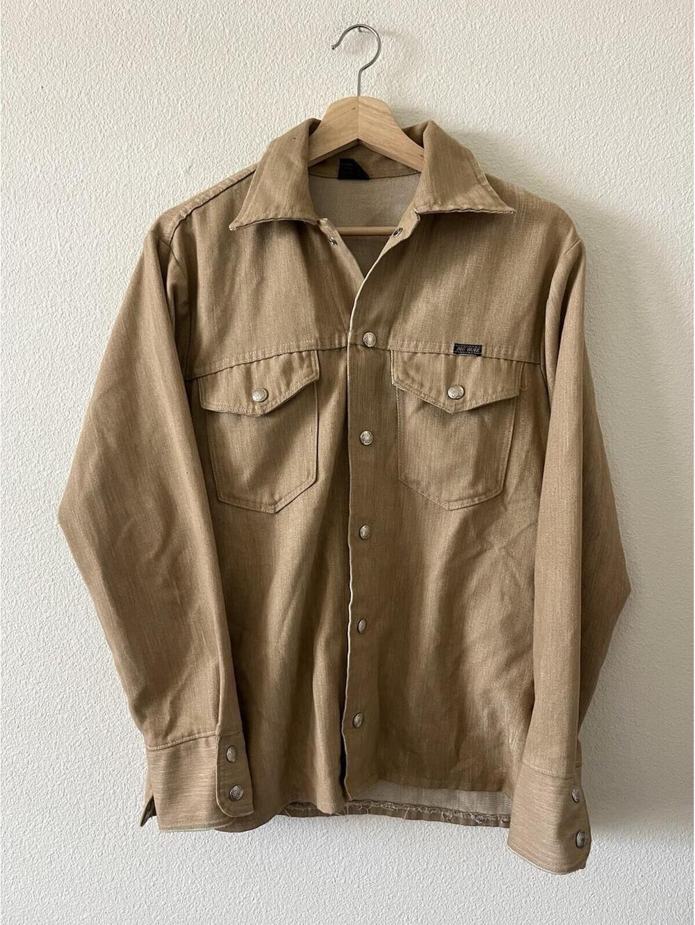 Vintage Big Yank Permanent Press Work Shirt Tan XL 60s/70s